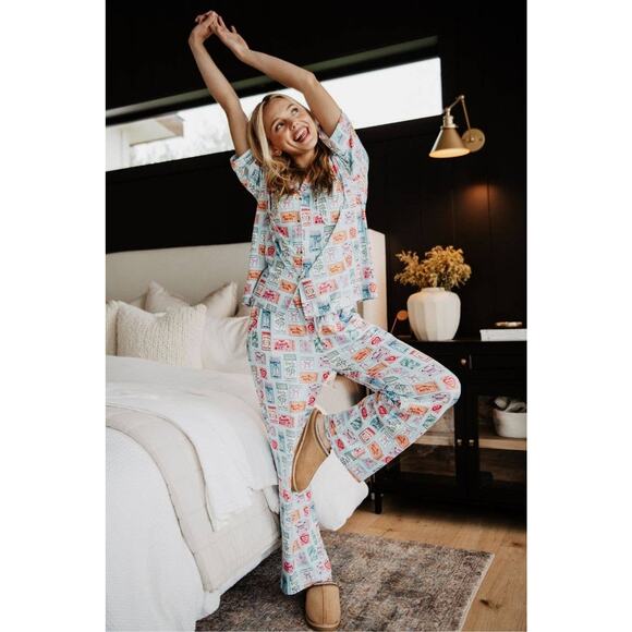 Katydid Traveling Matchbook Pajama Pants Set - Picture 5 of 7